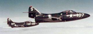 Grumman F9F Panthers over Korea during the Korean War